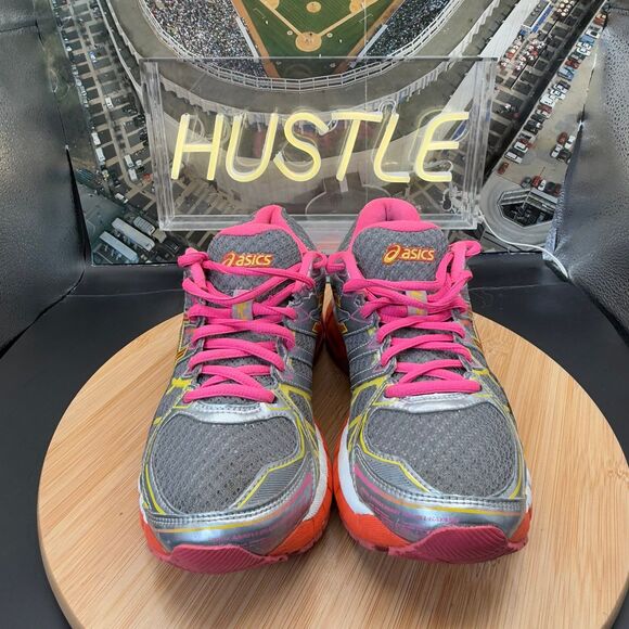 Asics Gel Kayano 20 20th Anniversary Orange Pink Gray Yellow Women’s Sz 7 - Picture 6 of 11